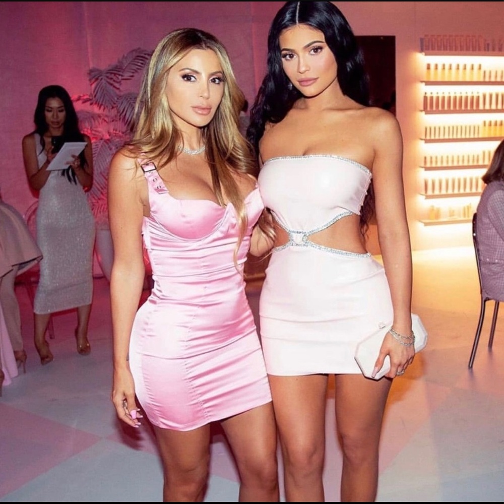 Oh Polly satin pink dress like new